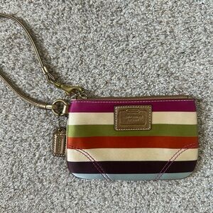 Coach Multistripe Wristlet